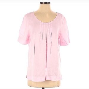 𝅺PATRICIA J Pink Linen Top Size Small